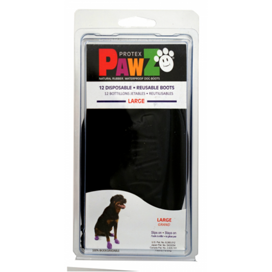 LocalID_38569 Pawz - LARGE Rubber Dog Boots - BLACK - 12 pk - Up to 10CM
