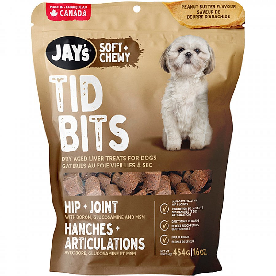 Jay's - Tid Bits PEANUT BUTTER HIP and JOINT Dog Treats - 454GM (16oz)