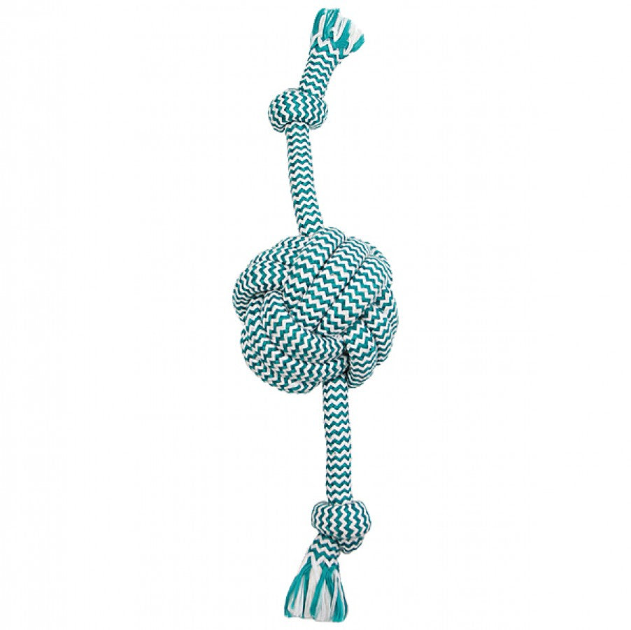 Mammoth Pet Products - Extra Fresh Monkey Fist Ball with Rope Ends Dog Toy - SMALL - 33CM (13in)