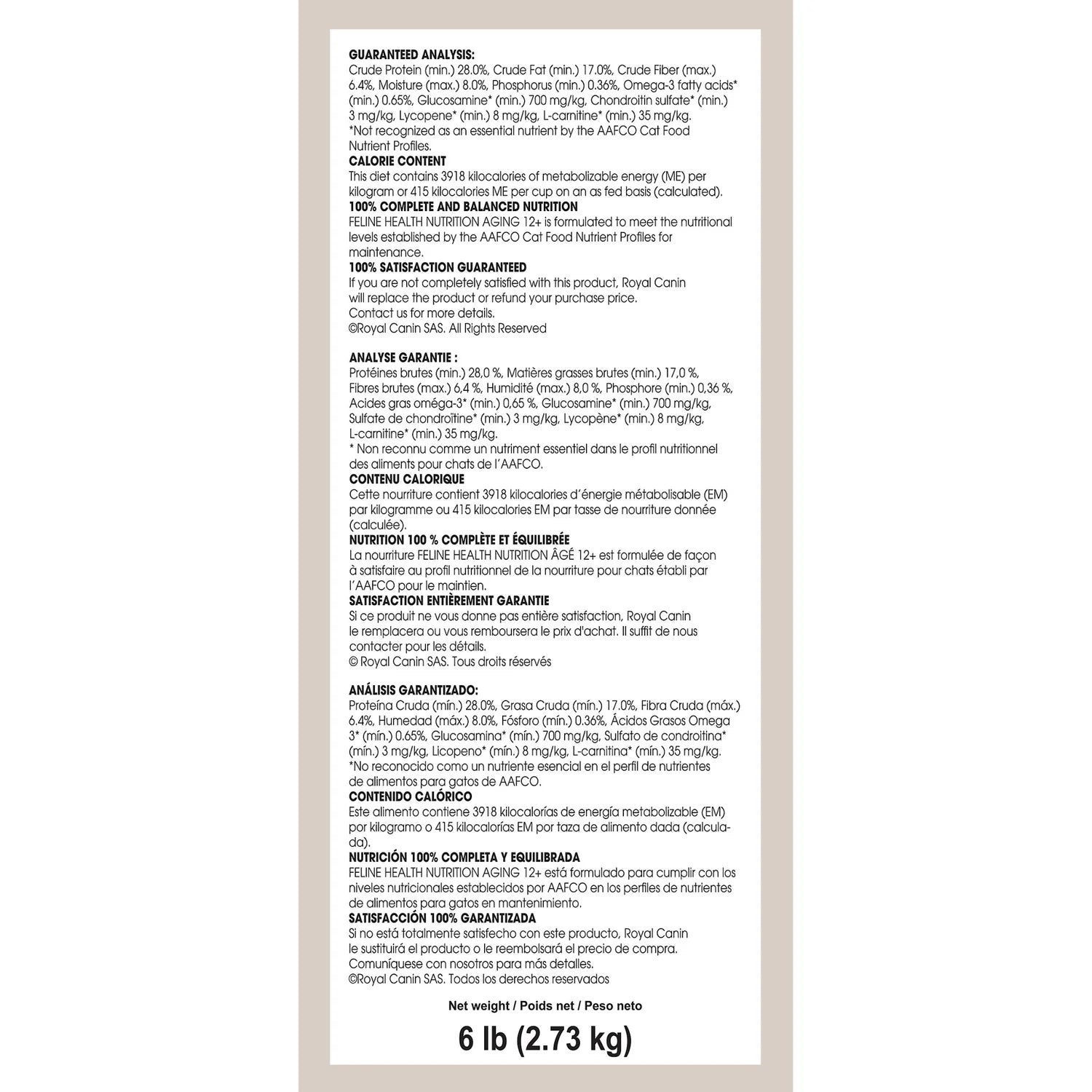 LocalID_65091 Royal Canin - Feline Health Nutrition Feline AGING 12+ Dry Cat Food - 2.73KG (6lb)