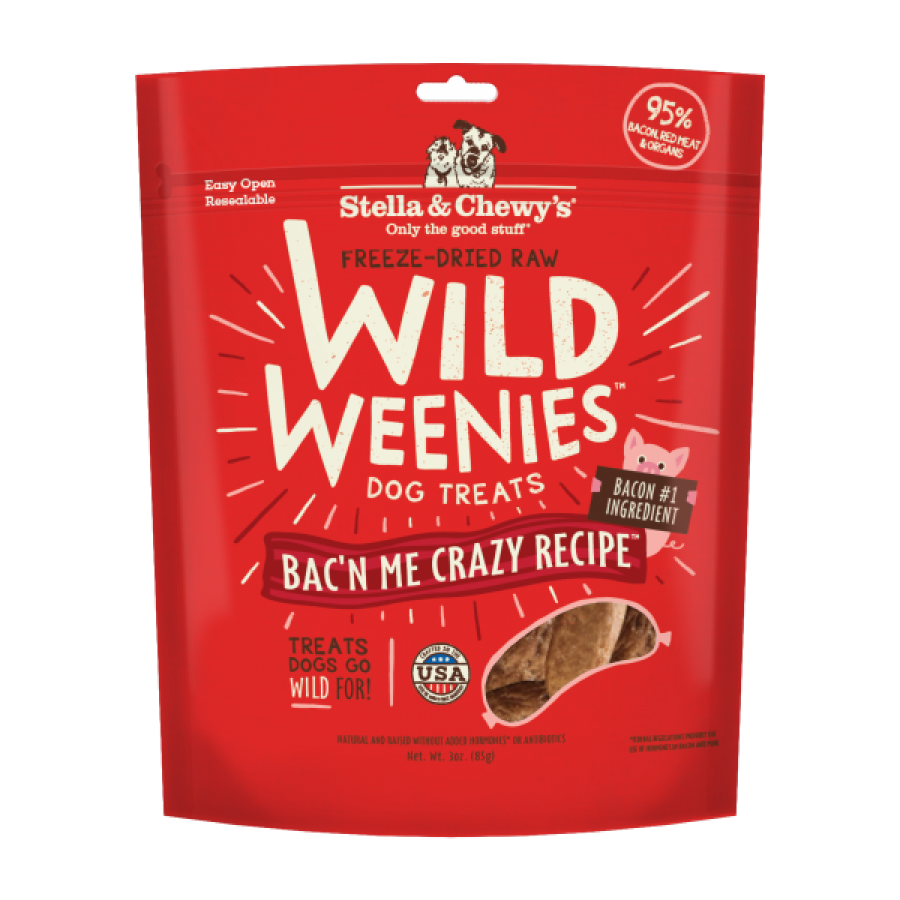 *S.O. - Up to 2 Week Wait* Stella & Chewys - Wild Weenies BAC'N Me Crazy Dog Treats - 85GM (3oz)