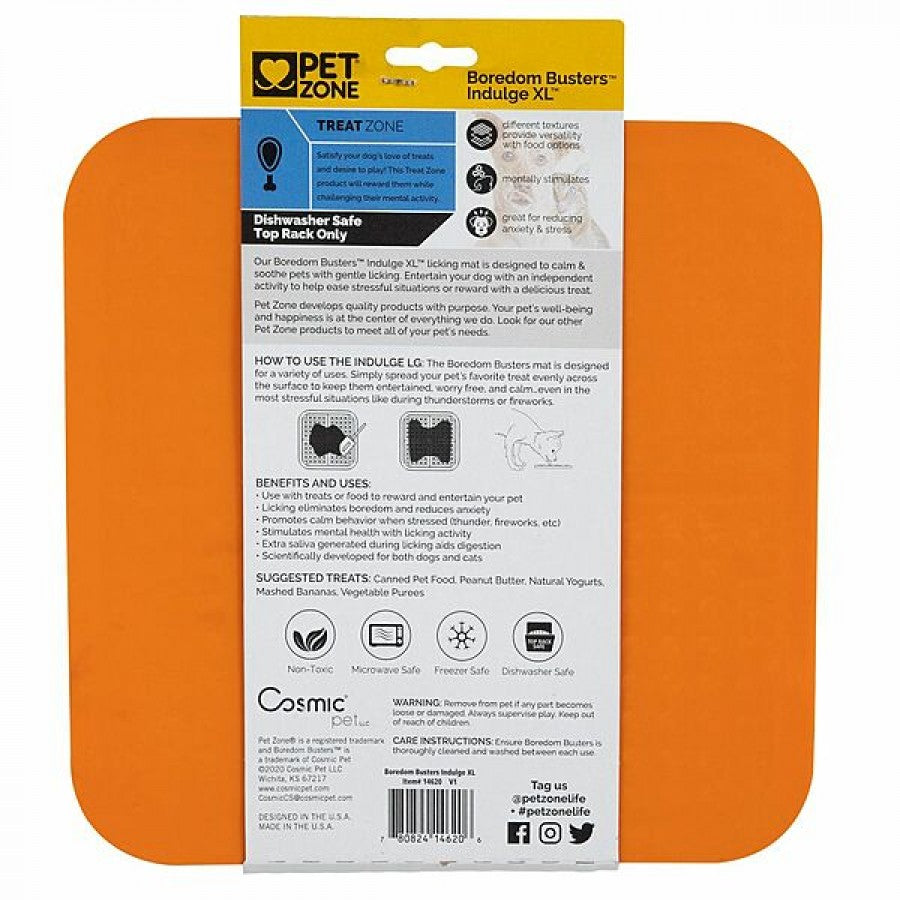 *S.O. - Up to 2 Week Wait* Pet Zone - Boredom Busters Indulge Lick Mat - ORANGE - XLARGE - 28CM (11in)