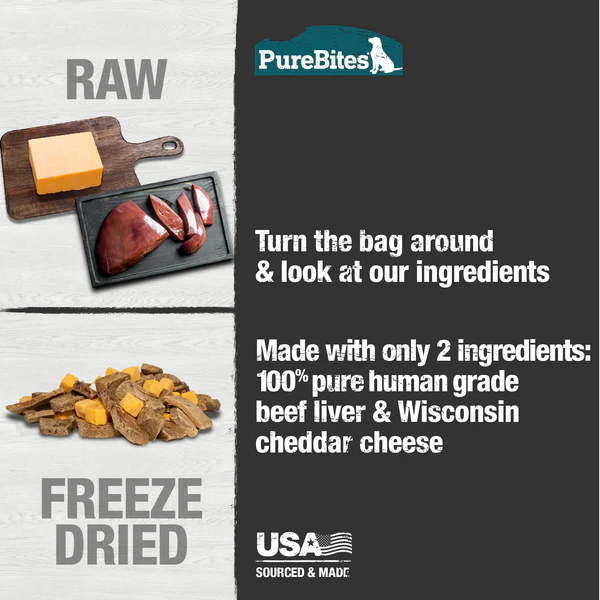 LocalID_68782 PureBites - Freeze Dried BEEF AND CHEESE Dog Treats - 120GM (4.2oz)