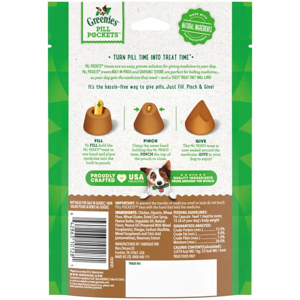 LocalID_68316 Greenies - Canine Pill Pockets PEANUT BUTTER Dog Treat - 224GM (7.9oz) - 30 Caps
