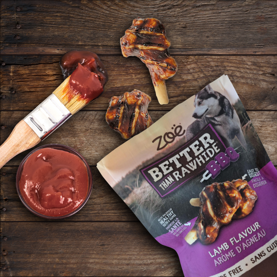 LocalID_69098 Zoë - Better Than Rawhide BBQ Chop Dog Treat - LAMB Flavour - 160GM (5.6oz) - 4PK