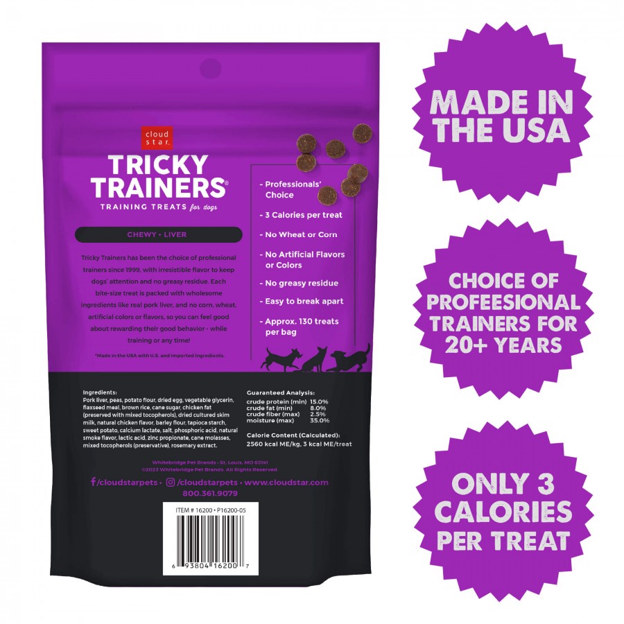 Cloud Star - Chewy Tricky Trainer LIVER Dog Treat - 142GM (5oz)