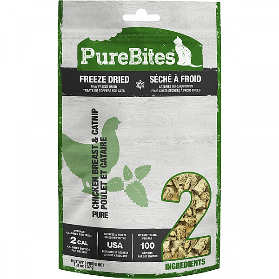 PureBites - Freeze Dried CHICKEN and CATNIP Cat Treats - 37GM (1.3oz)