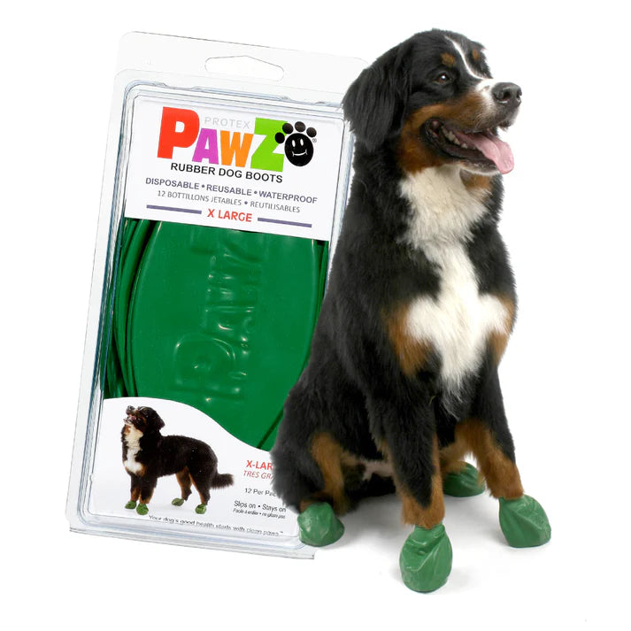 Pawz - Rubber Dog Boots - GREEN - XLARGE - Up to 13CM (5in) - 12PK