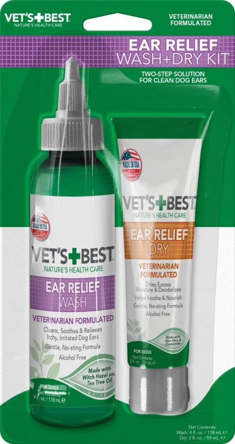 LocalID_49246 Vets Best - Ear Relief Wash 4OZ + Dry 2OZ 2PK