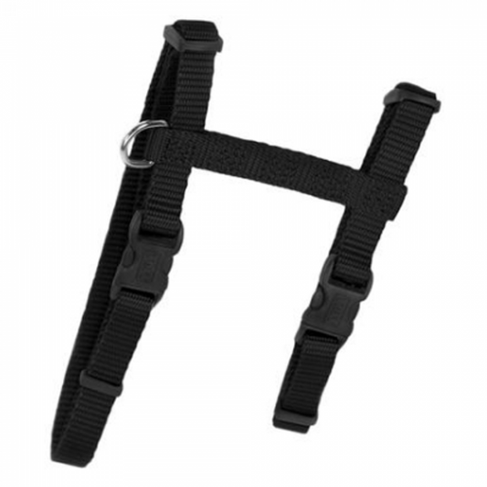 *DISC* Coastal - Figure H Adjustable Nylon Cat Harness - BLACK - 1 x 25-46CM (3/8x10-18in)