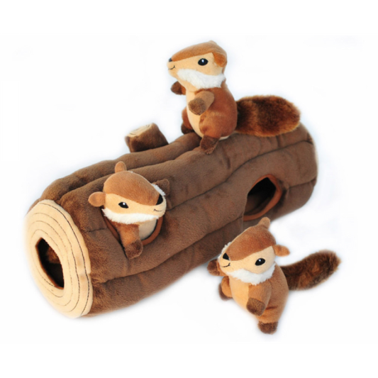 Zippy Paws - Burrow Squeaker Toy Burrow Log Dog Toy - 35CM (13.8in)