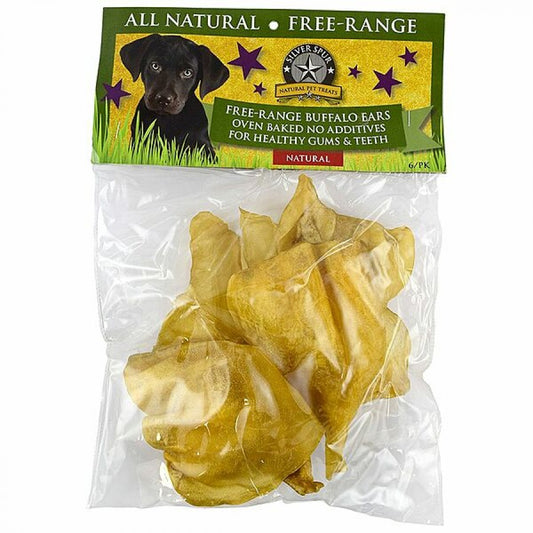 LocalID_60643 Silver Spur - Buffalo Ears NATURAL Dog Chew - 6PK