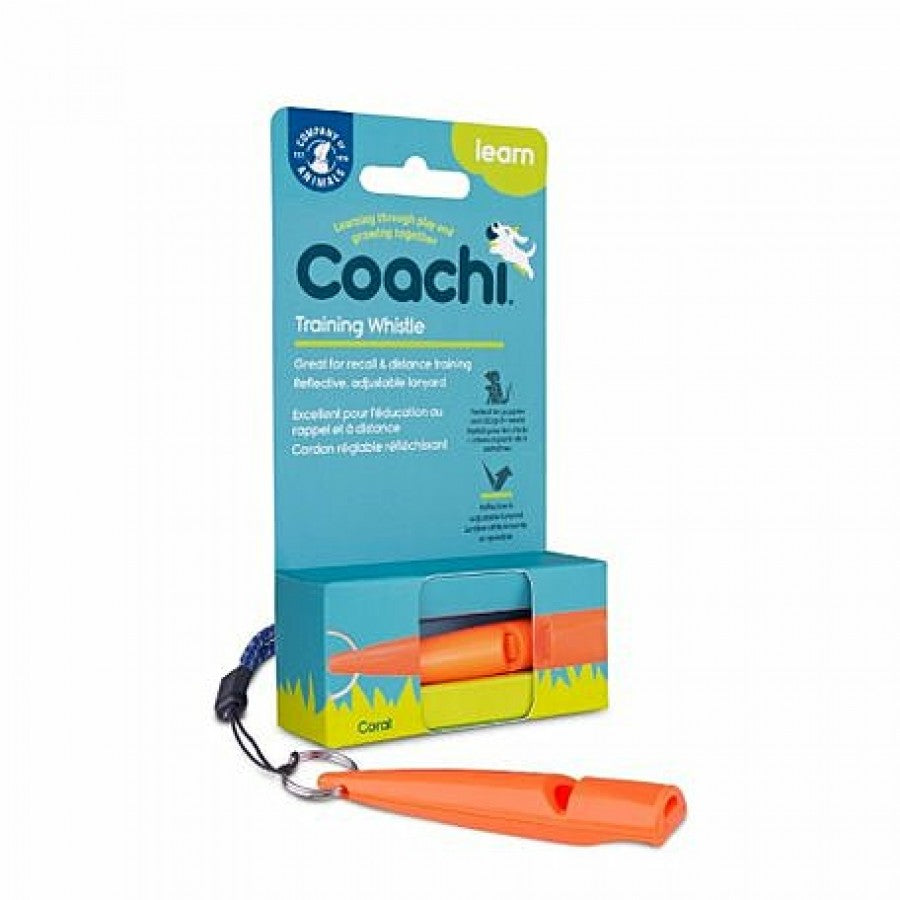 *S.O. - Up to 2 Week Wait* Company of Animals - Coachi - Learn Training Whistle - CORAL - 9CM (3.5in)