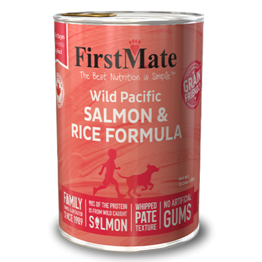 FirstMate - Grain Friendly Wild Pacific SALMON AND RICE Wet Dog Food - 345GM (12.2oz)