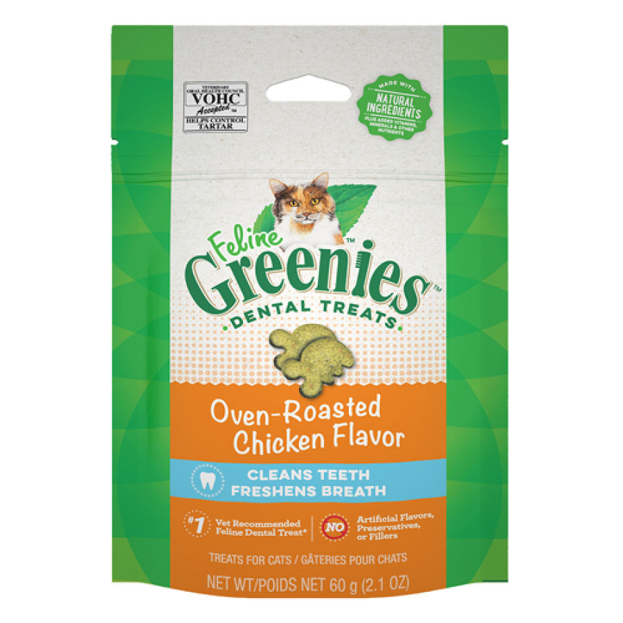 Greenies - Cat Dental OVEN ROASTED CHICKEN Flavour Cat Treats - 60GM (2.1oz)