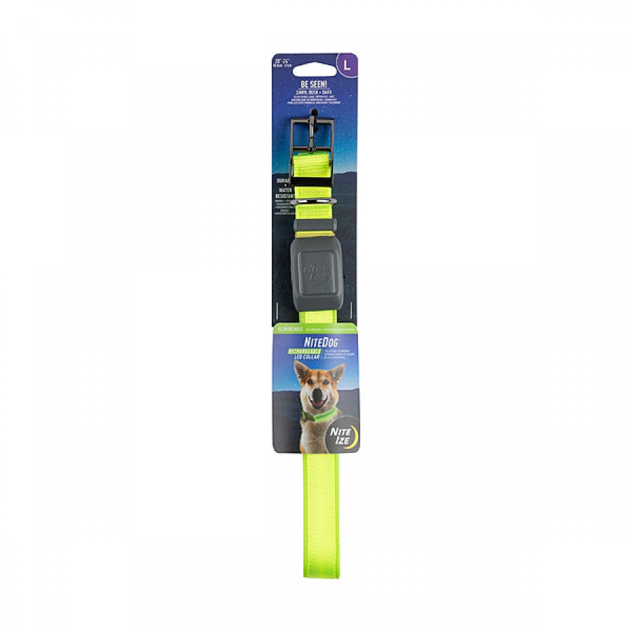 Nite Ize - NiteDog Rechargeable LED Collar - LIME - LARGE - 50.8-61CM (20-24in)