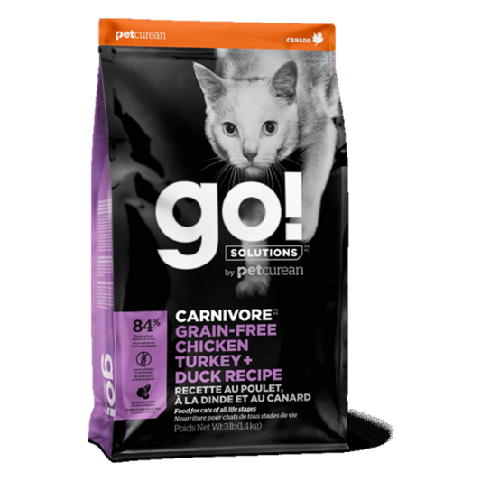 Petcurean - GO! Carnivore CHICKEN TURKEY DUCK Dry Cat Food - 7.26KG (16lb)