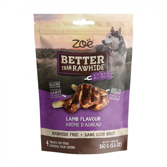 Zoë - Better Than Rawhide BBQ Chop Dog Treat - LAMB Flavour - 160GM (5.6oz) - 4PK