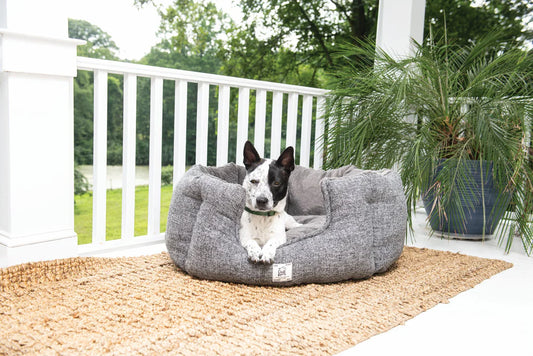 LocalID_66162 Dog Gone Smart - Chill Kuzzi FIR Round Bed - GREY - 91.5 x 91.5 x 38CM (30x30x13in)