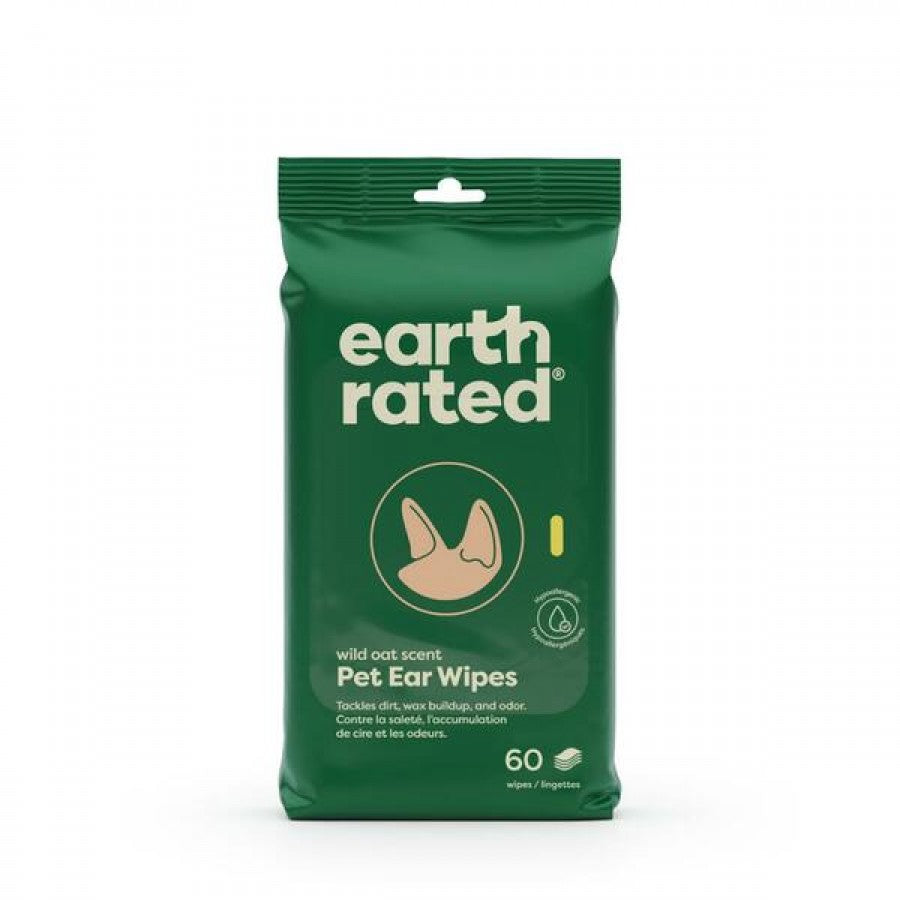 Earth Rated - Ear Wipes for Cats and Dogs - 13x13CM (5x5in) - 60PK