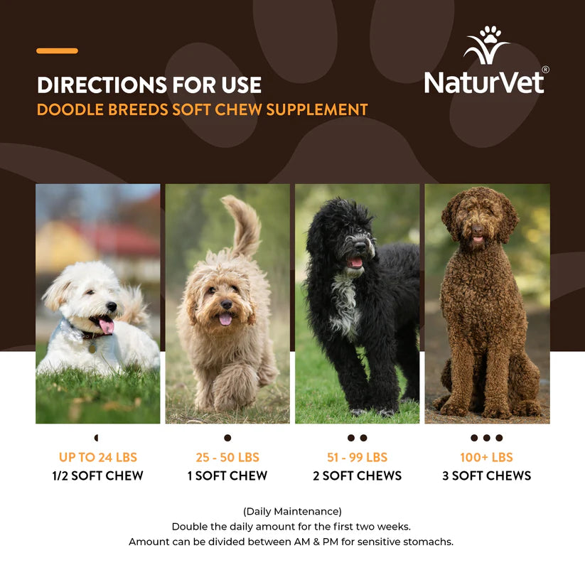 NaturVet - Soft Chew Doodle Breed - 250GM (8.8oz) - 50CT