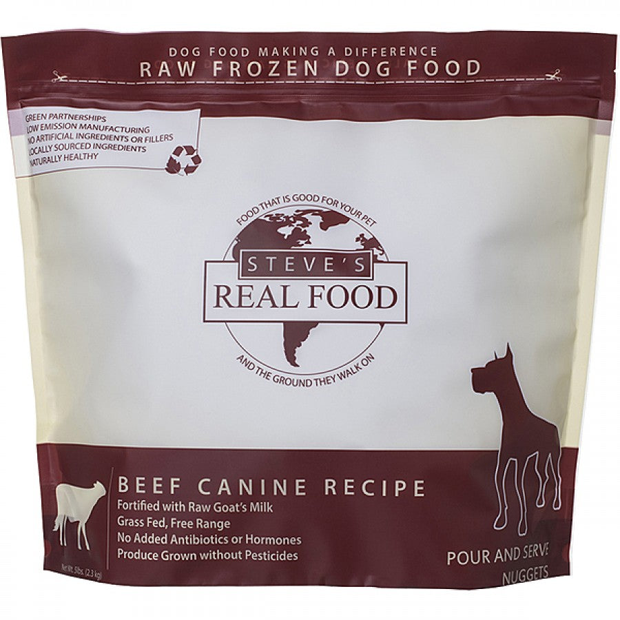 *S.O. - Up to 2 Week Wait* Steve's Real Food - Frozen - Nuggets BEEF Dog & Cat Raw Food - 2.3KG (5lb)