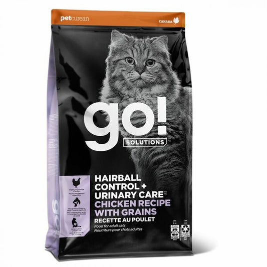LocalID_64671 Petcurean - GO! Hairball & Urinary CHICKEN with GRAINS Dry Cat Food - 5.44KG (12lb)