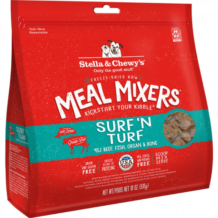 *S.O. - Up to 2 Week Wait* Stella and Chewys - FD SURF & TURF Meal Mixers Dog Food - 510GM (18oz)