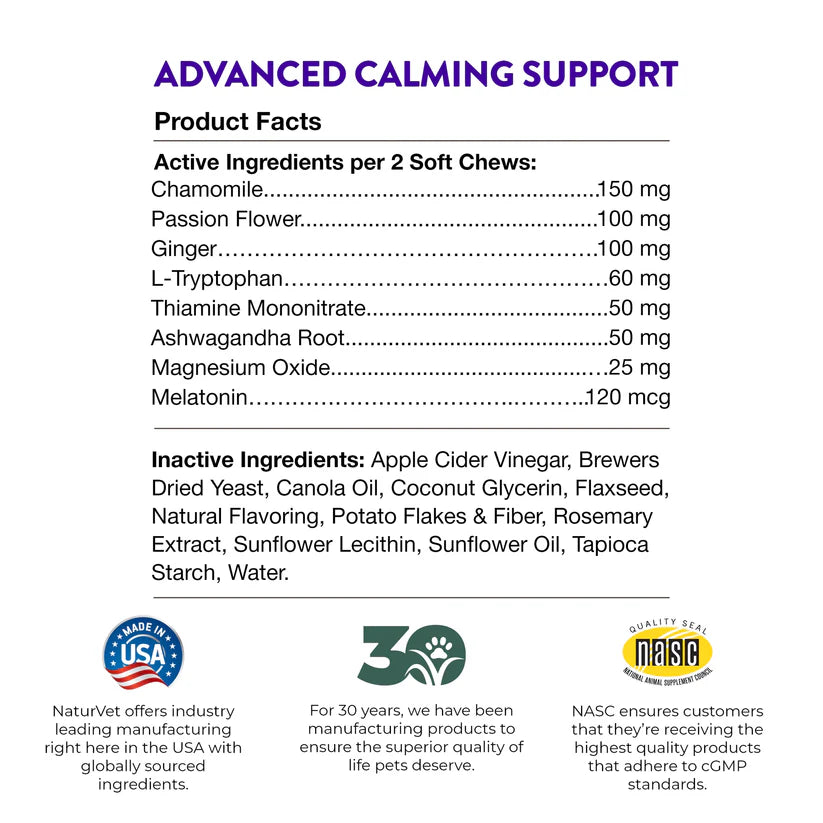 LocalID_70896 NaturVet - Advanced Calming Soft Chews Dog Supplement