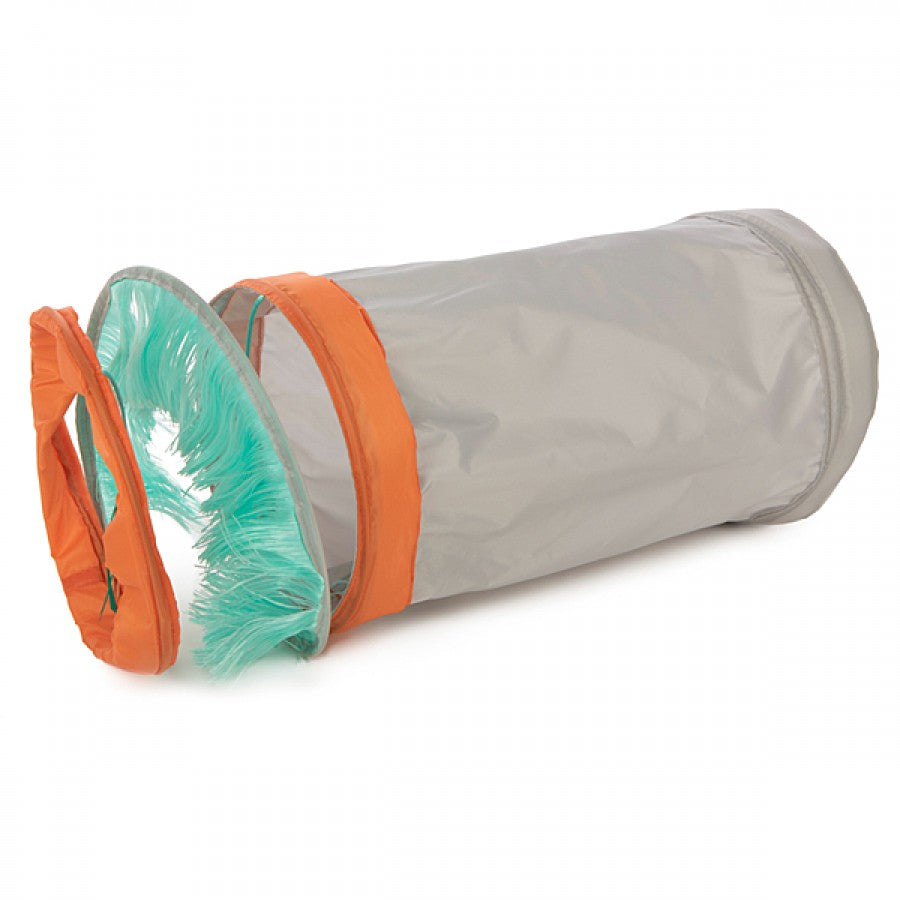 *DISC* SmartyKat - Fringe Frenzy Spring Tunnel Teal Cat Toy - 51CM (20in) Long