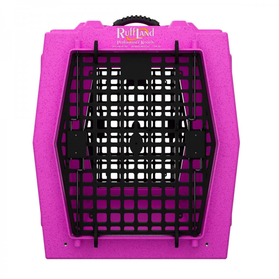 Ruff Land Kennel - HOT PINK - MEDIUM  Double Door Rear