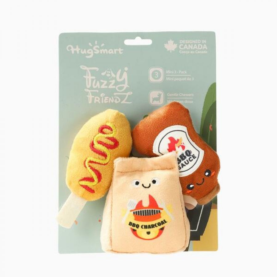 *S.O. - Up to 2 Week Wait* HugSmart - BBQ Time Dog Toy - 13CM (5in) Each - 3PK