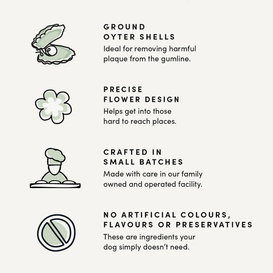 LocalID_68056 Crumps' Naturals - Dog Plaque Busters with BACON Dog Treat - 9CM (3.5in) - 255GM (9oz) - 18PK