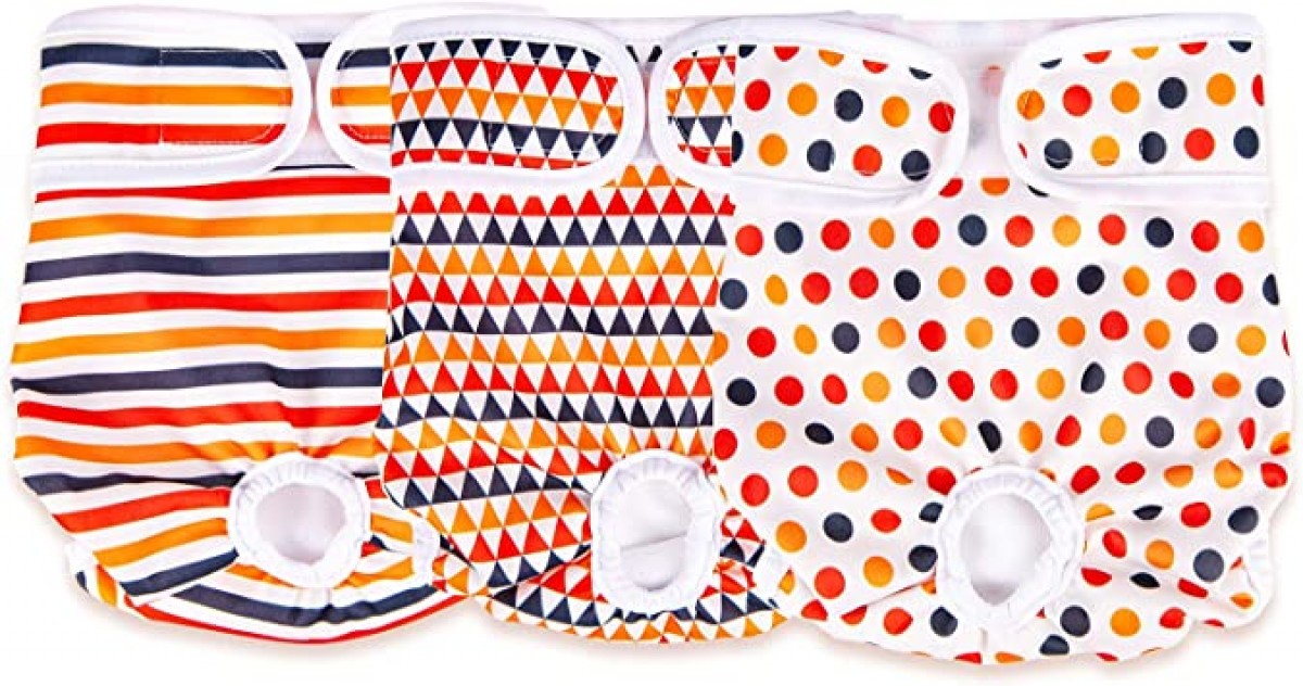 Joyshare - Reusable Dog Diapers - Female - LARGE - 48 - 64 CM (19 - 25in) waist - 3 Pack