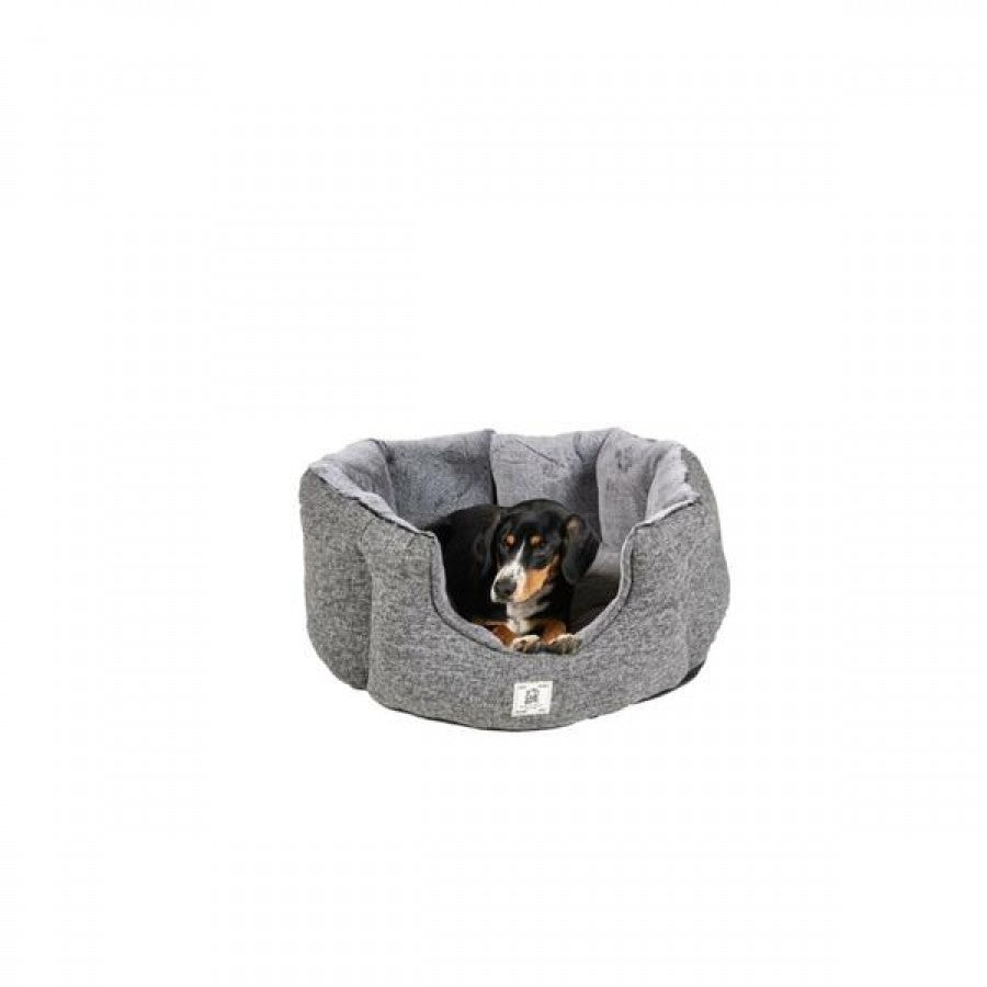 Dog Gone Smart - Chill Kuzzi FIR Round Bed - GREY - 58.5 x 58.5 x 33CM (23x23x12in)