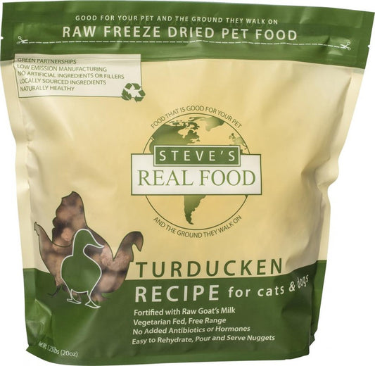 LocalID_40784 SO - Steve's Real Food - FD Raw Nuggets TURDUCKEN Dog Food - 20OZ (1.25lb)