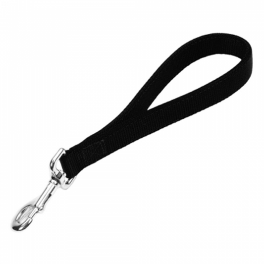 Coastal - Double-Ply Nylon Traffic Leash - BLACK - 1in x 12in *ANIPET*