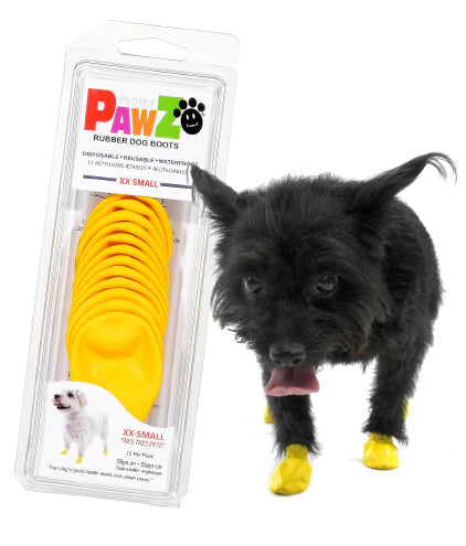 Pawz - Rubber Dog Boots - BLACK - XXSMALL - Up to 4CM (1.5in) - 12PK