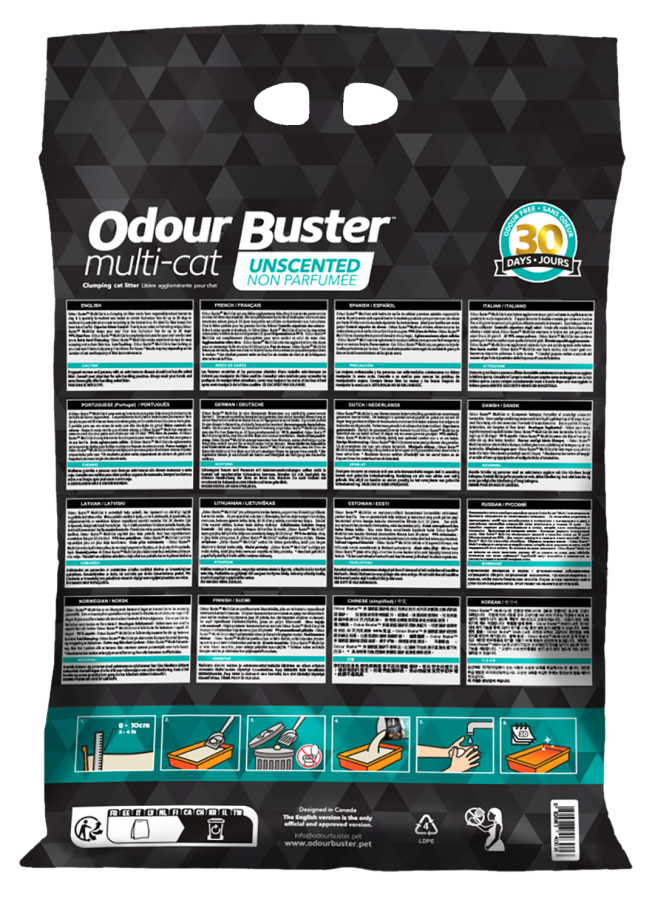 LocalID_57054 Odour Buster - MULTI-CAT Clumping Litter - 12KG (26.5lb)