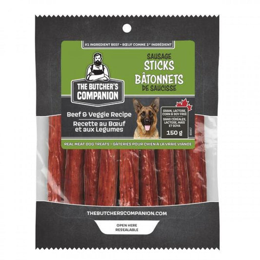 LocalID_71122 The Butcher's Companion - BEEF and VEGGIE Recipe Sausage Sticks Dog Treats - 150GM