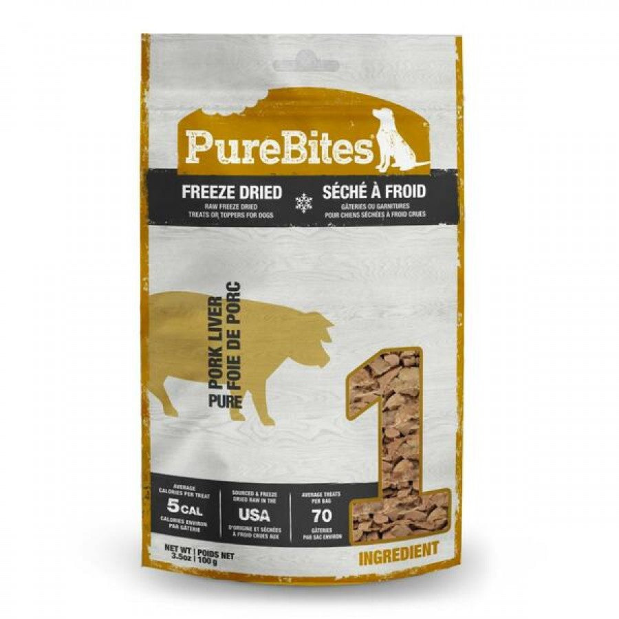 Purebites - Freeze Dried PORK LIVER Dog Treat - 100GM (3.5oz)