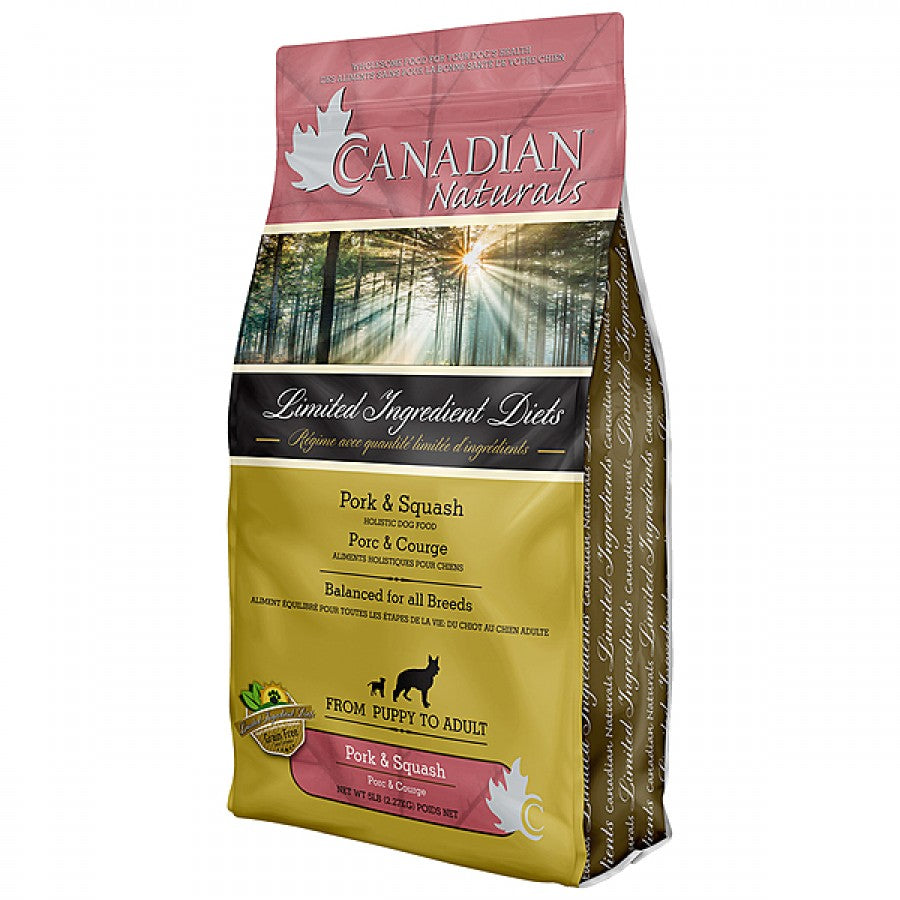 Canadian Naturals - GF LID PORK and BUTTERNUT SQUASH Dry Dog Food - 11.3KG (25lb)