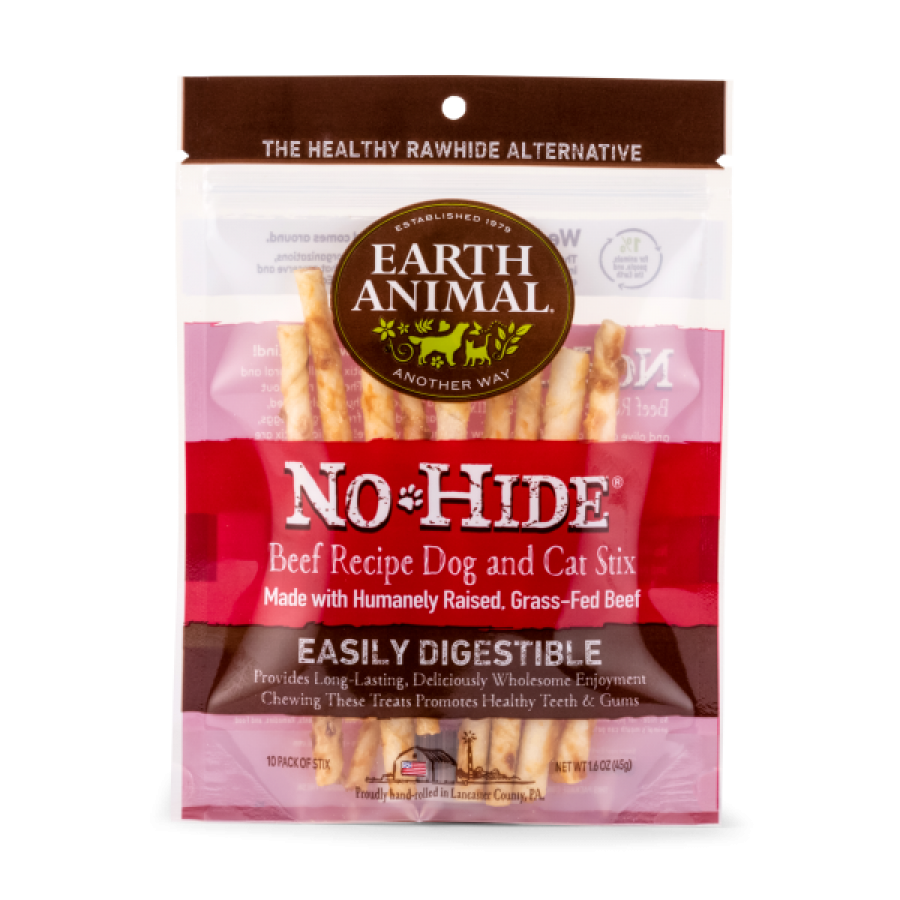 LocalID_54302 Earth Animal - Dog/Cat No Hide Chew - Grass-Fed Beef - Stix 10pk - 45GM (1.6oz)
