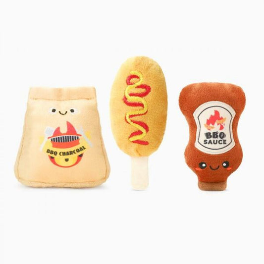 HugSmart - BBQ Time Dog Toy - 13CM (5in) Each - 3PK