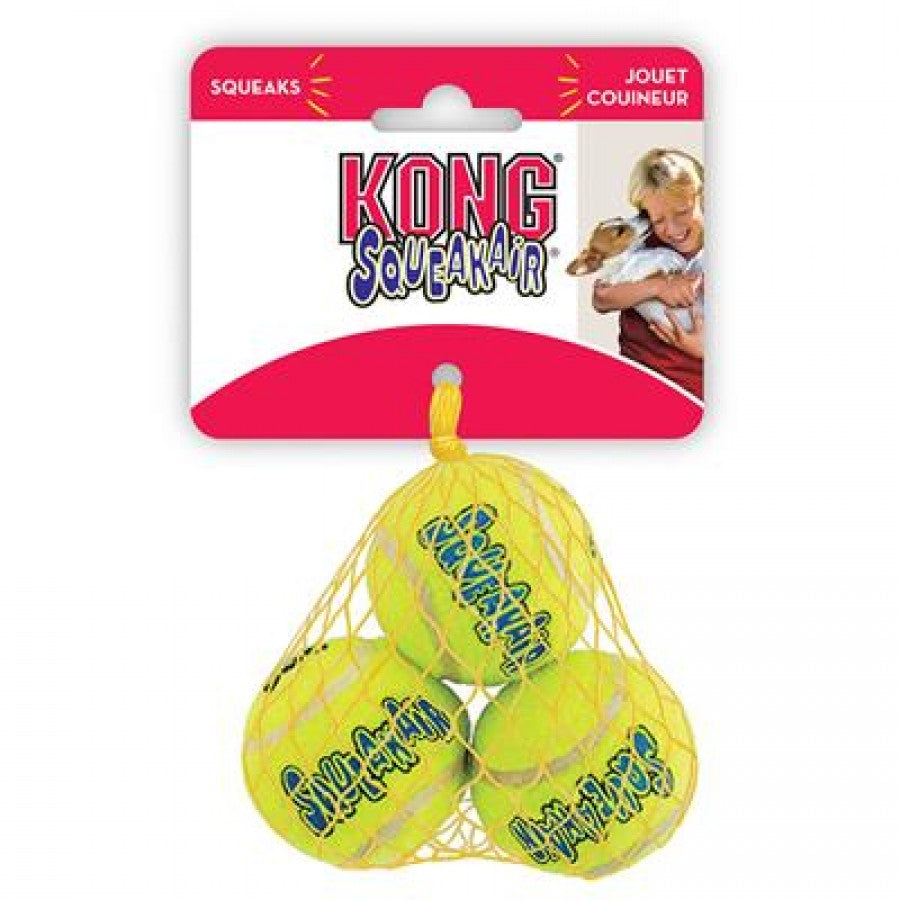 KONG - AirDog Squeaker Tennis Ball Dog Toy - SMALL - 5CM (2in) - 3PK