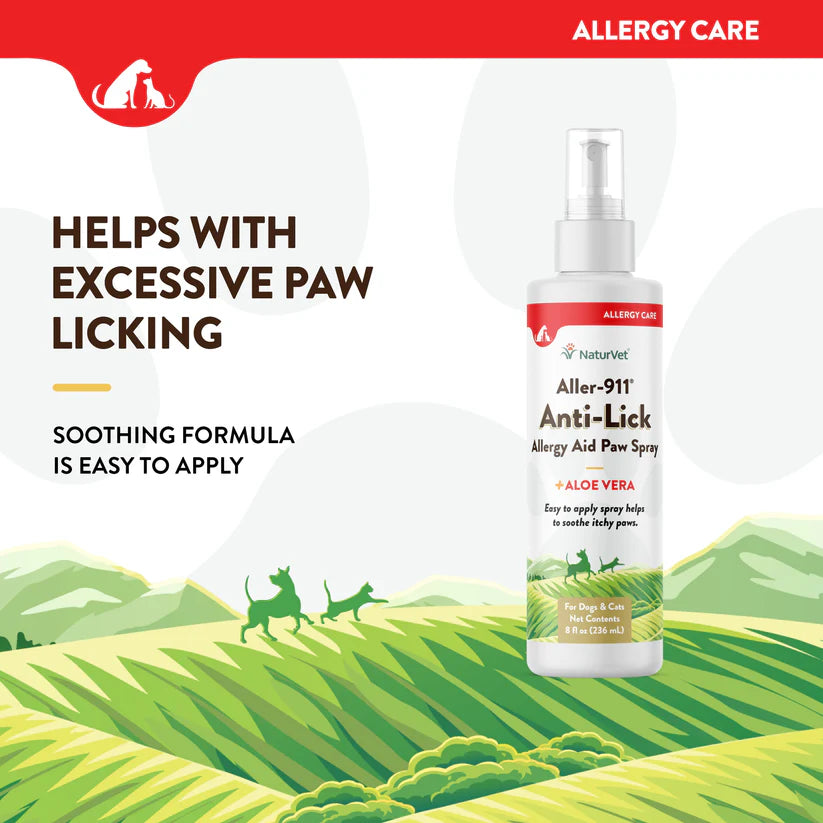 NaturVet - Aller-911 Anti-Lick Paw Spray - 236ML (8oz)