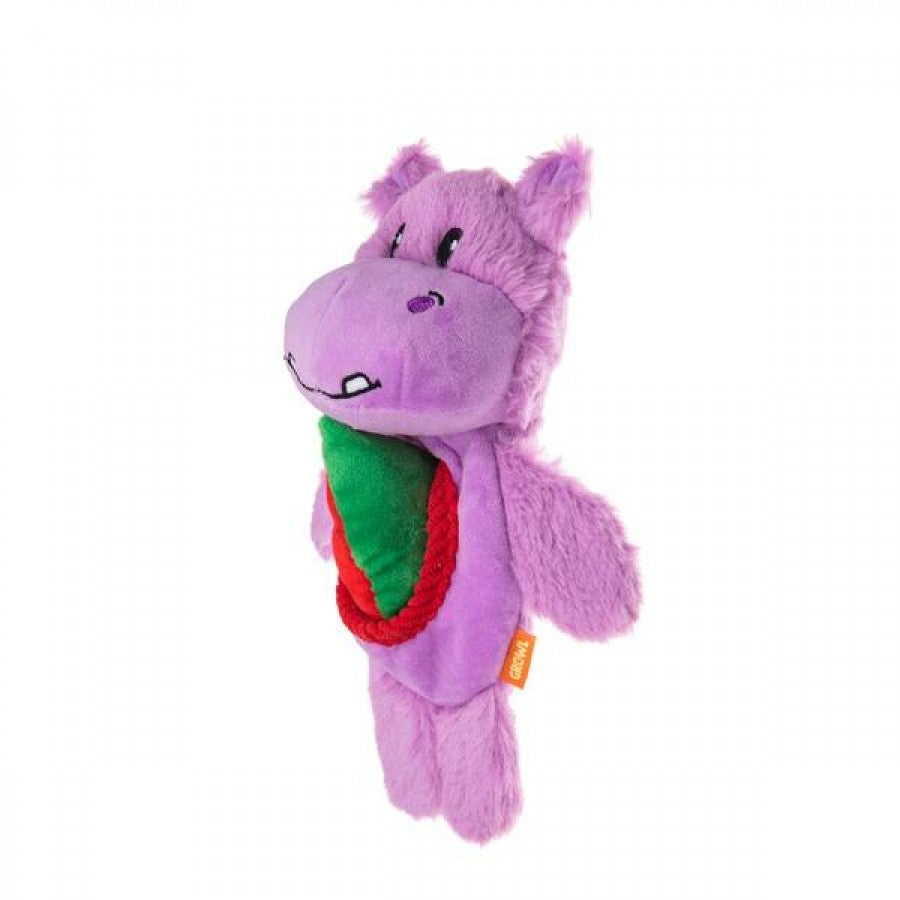 LocalID_69394 Growl - Snackerz Hippo Dog Toy - PURPLE - 25CM (9.7in)