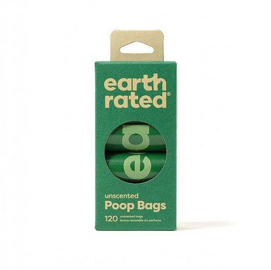 Earth Rated - Poop Bag Refills - UNSCENTED - 8 Rolls 120 Bags