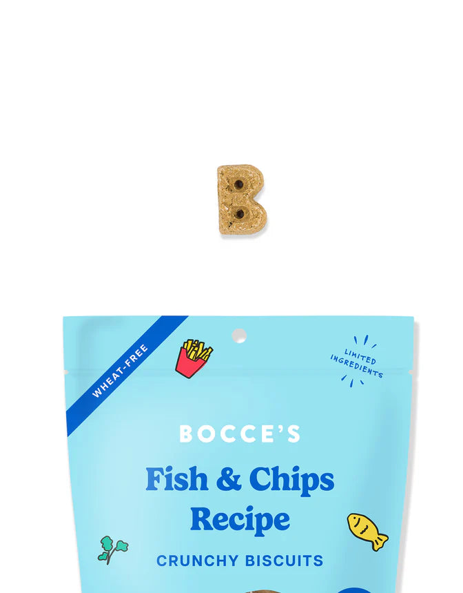 LocalID_67862 Bocce's Bakery - Crunchy Biscuits FISH & CHIPS Dog Treat - 141.7GM (5oz)