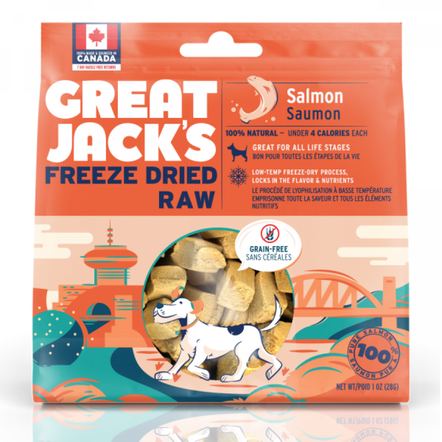 Canadian Jerky - Great Jack's FD Raw SALMON Dog Treats - 28GM (1oz)